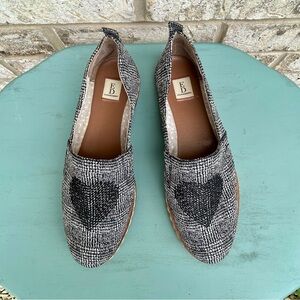 Ellen Degeneres Black and White Heart Flats